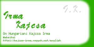 irma kajcsa business card